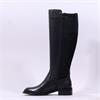 Pedro Anton Violetta Block Heel Stretch - Black Leather